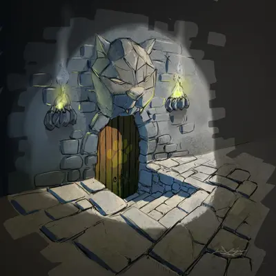 Entrance to Crimsonfief, illustration by lefliiip